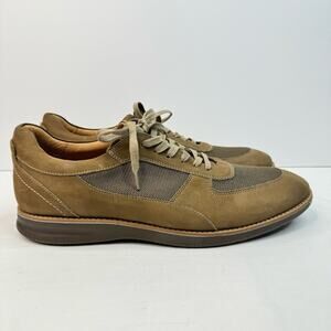 Flag Ltd Mens Lucas Trainer Lace Up Casual Shoes Suede Mesh Upper Tan Khaki 12